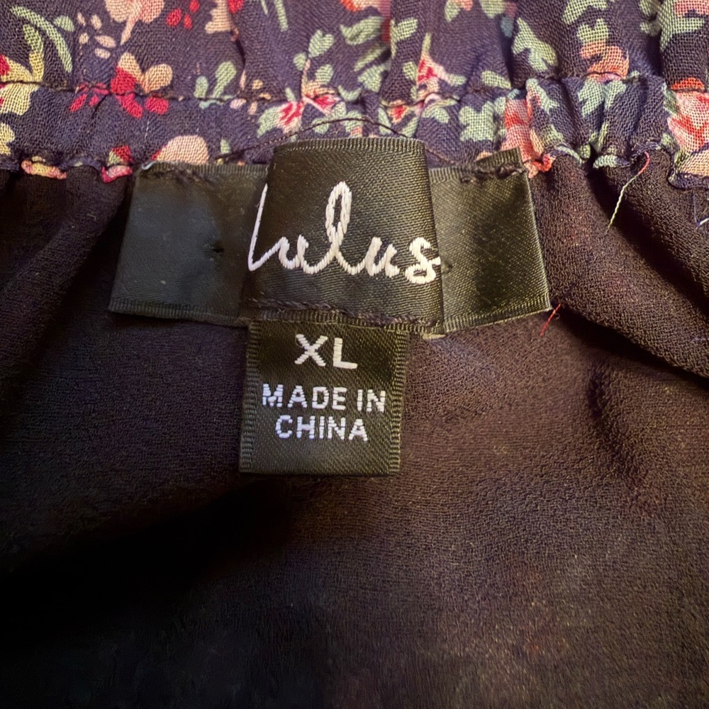 Lulu’s Neva Navy Blue Floral Print Off-the-shoulder Maxi Dress size XL - Picture 8 of 8